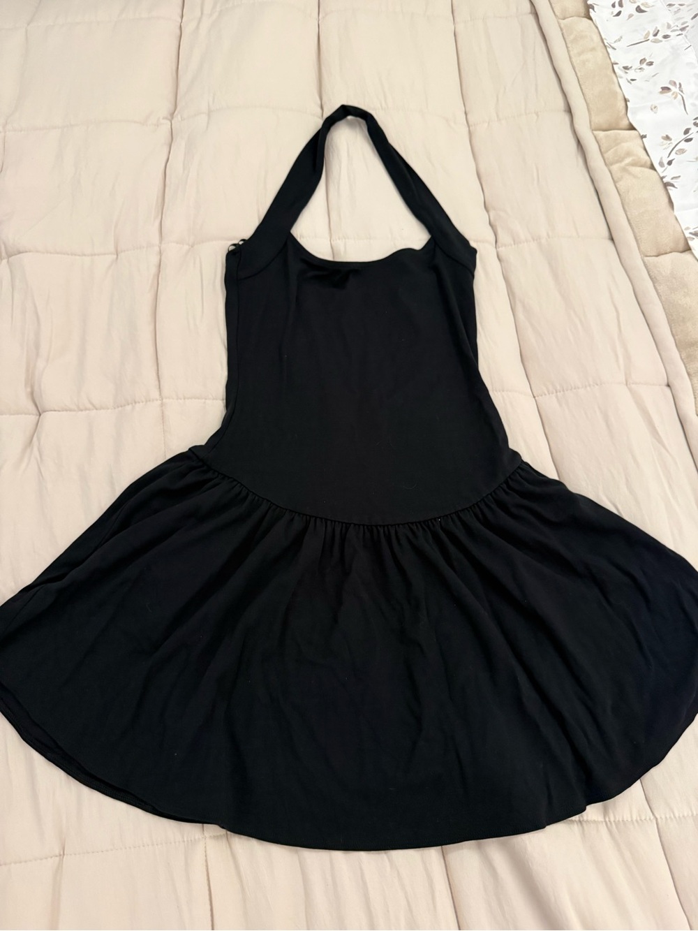 Aritzia Black Halter Mini Dress